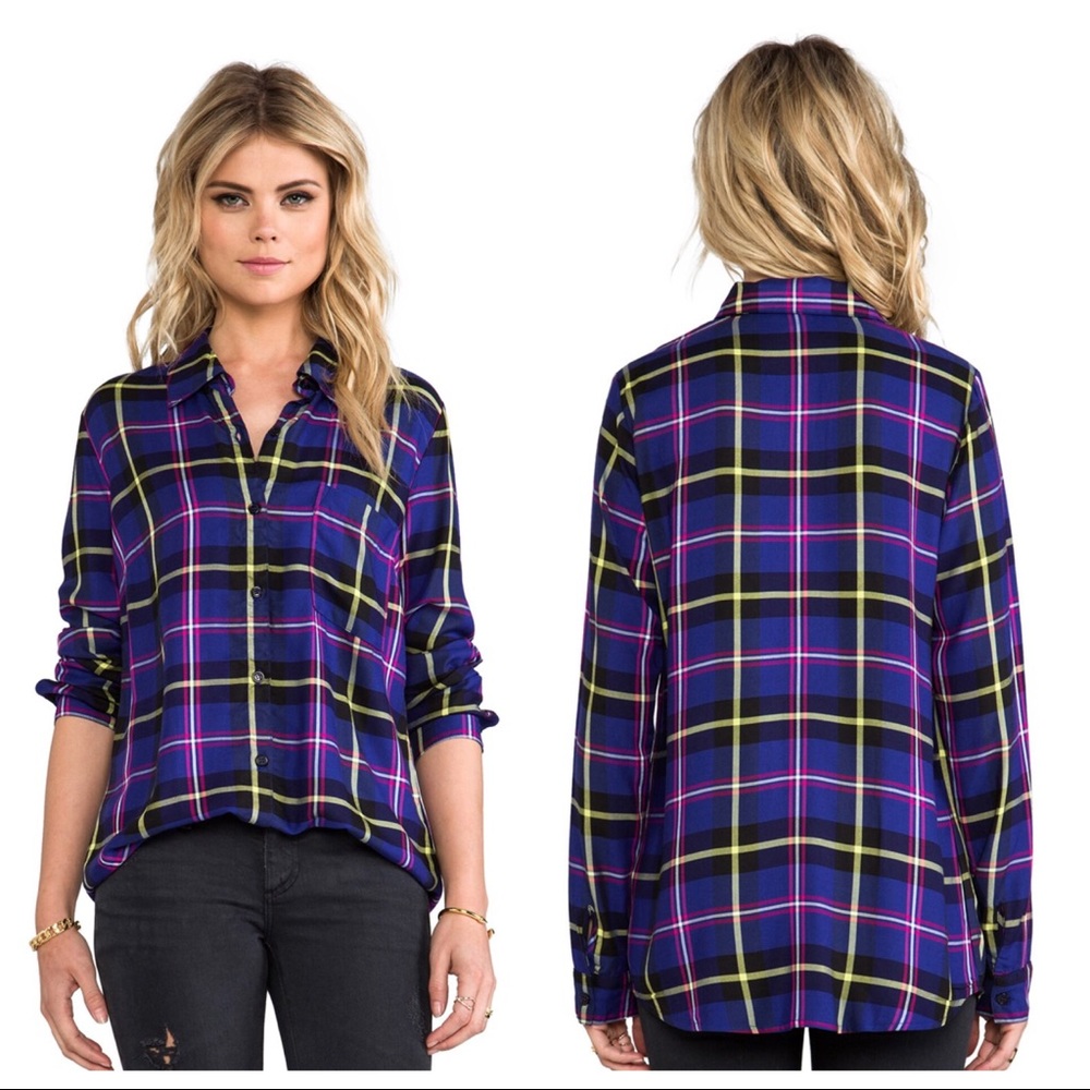 Anthropologie SPLENDID Snowpeak Plaid Top Shirt XS